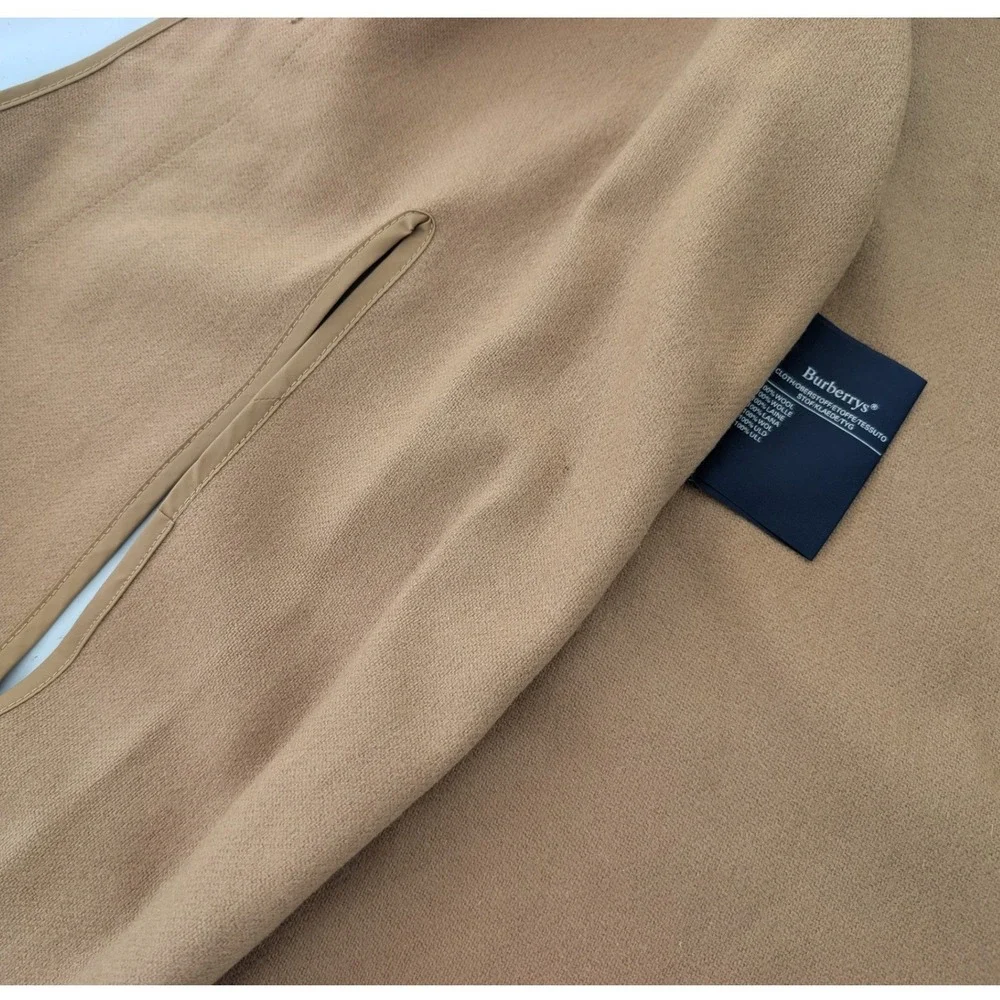 Burberrys Vintage 100% Wool Trench Coat Liner Camel Tan Replacement Women 23x42 - Picture 3 of 9